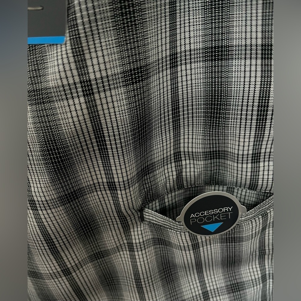 NWT Men’s PGA Clubhouse Shorts Black/White Plaid w/Accessory Pocket; Size 44 - Picture 5 of 8